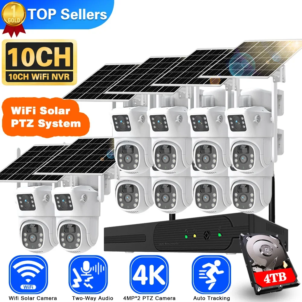 Nvr Kit 8 Channel - 4K 8MP Dual Lens Wifi Solar