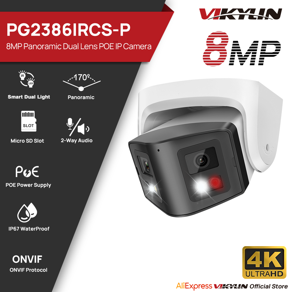 Home Security Lights Outdoors - Vikylin Telecamera IP Panoramica Intelligente a