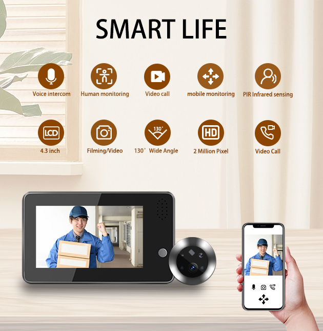 Home Security Indoor Cameras - Videocitofono WiFi Tuya Smartlife da 4,3