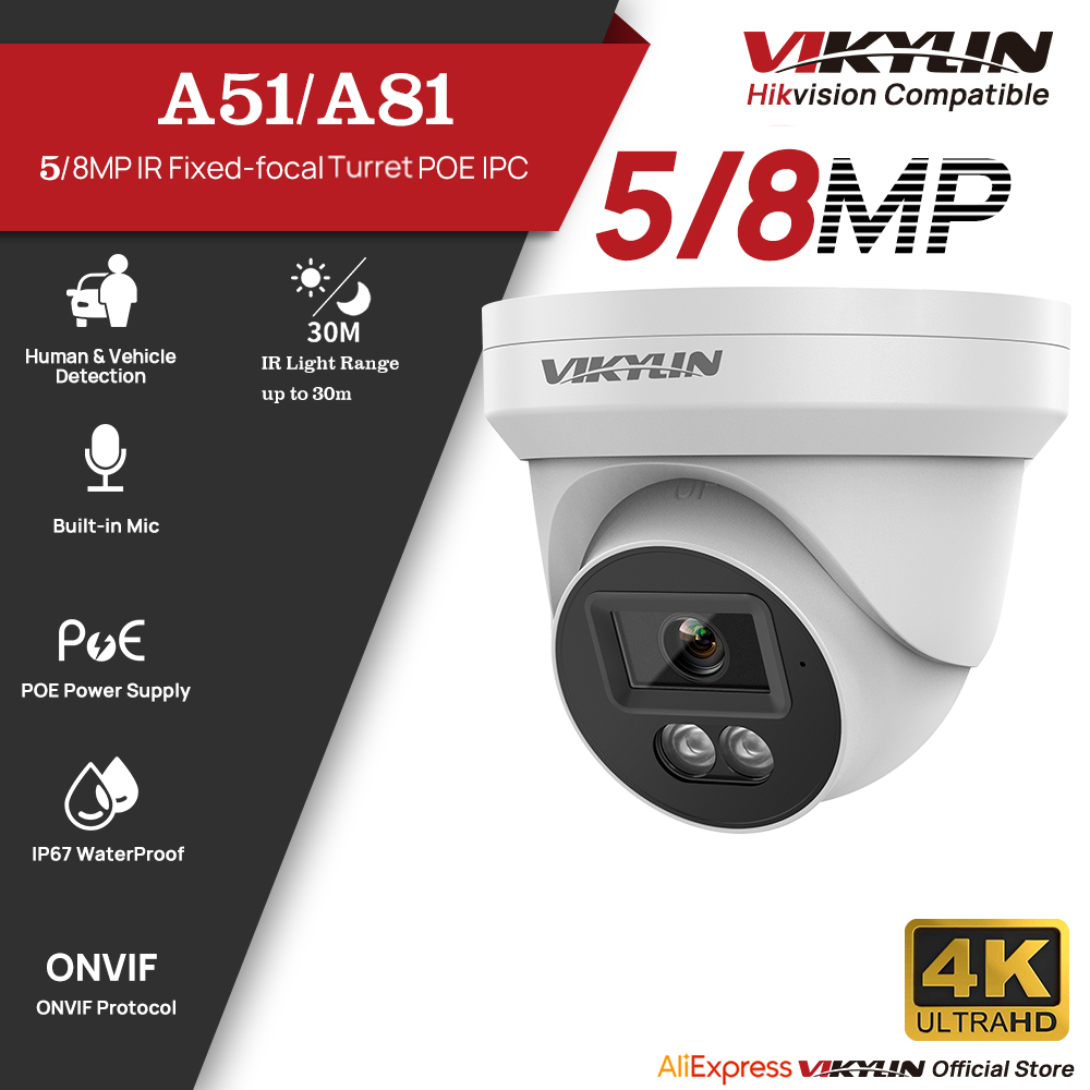 Home Security Lights Outdoors - Telecamera di Sicurezza IP VIKYLIN 5/8MP