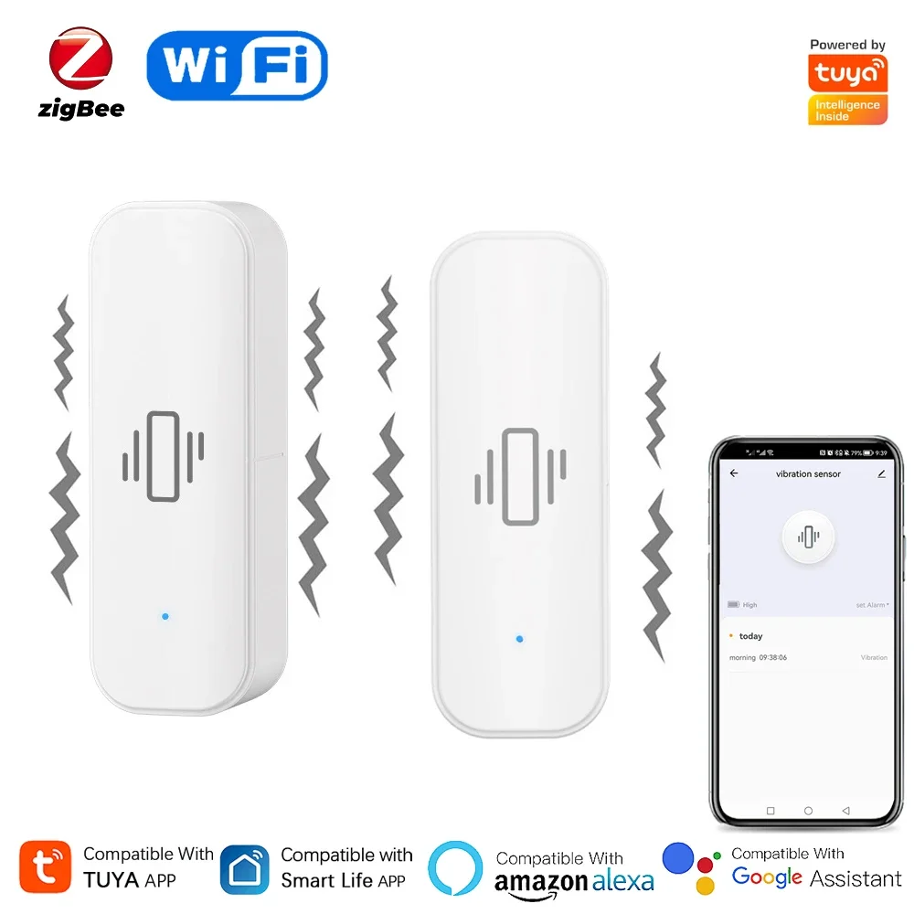 Home Security Monitoring - Tuya WiFi/Zigbee sensore di vibrazione intelligente